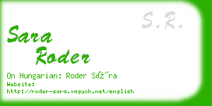 sara roder business card
